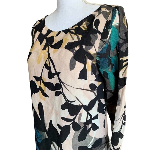 Anthropologie Maeve Dresses Size XS Shaded Garden Floral Long Sleeve Black Green - Picture 4 of 11